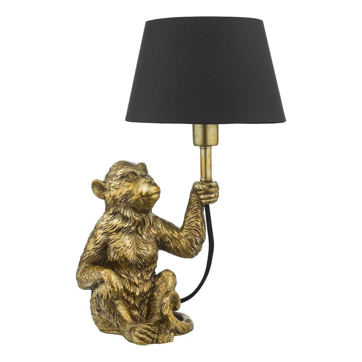 Dar ZIR4235 | Zira Monkey Table Lamp | Gold with Shade