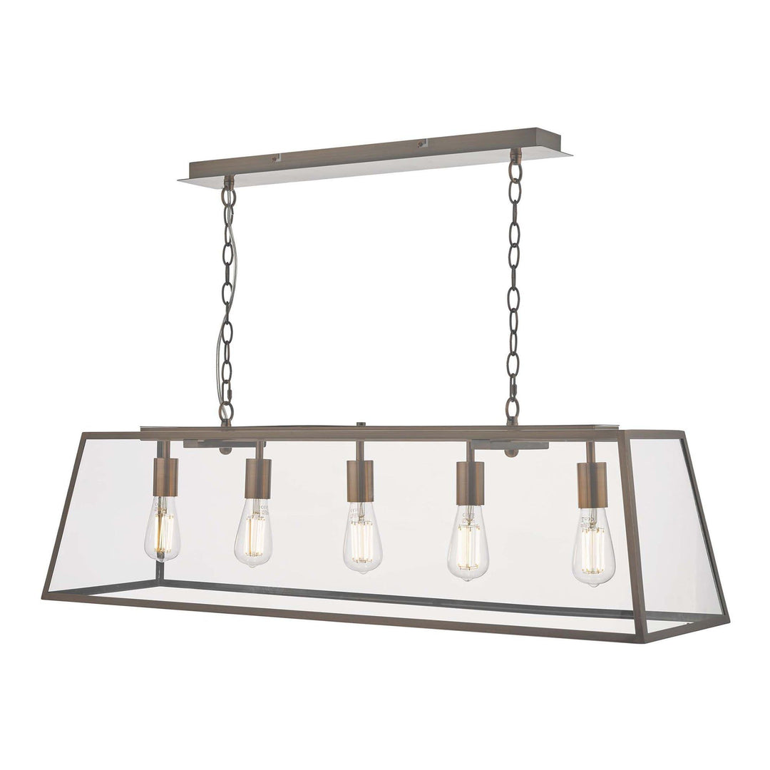 Dar Lighting ACA0564 | Academy 5-Light Bar Pendant | Antique Copper
