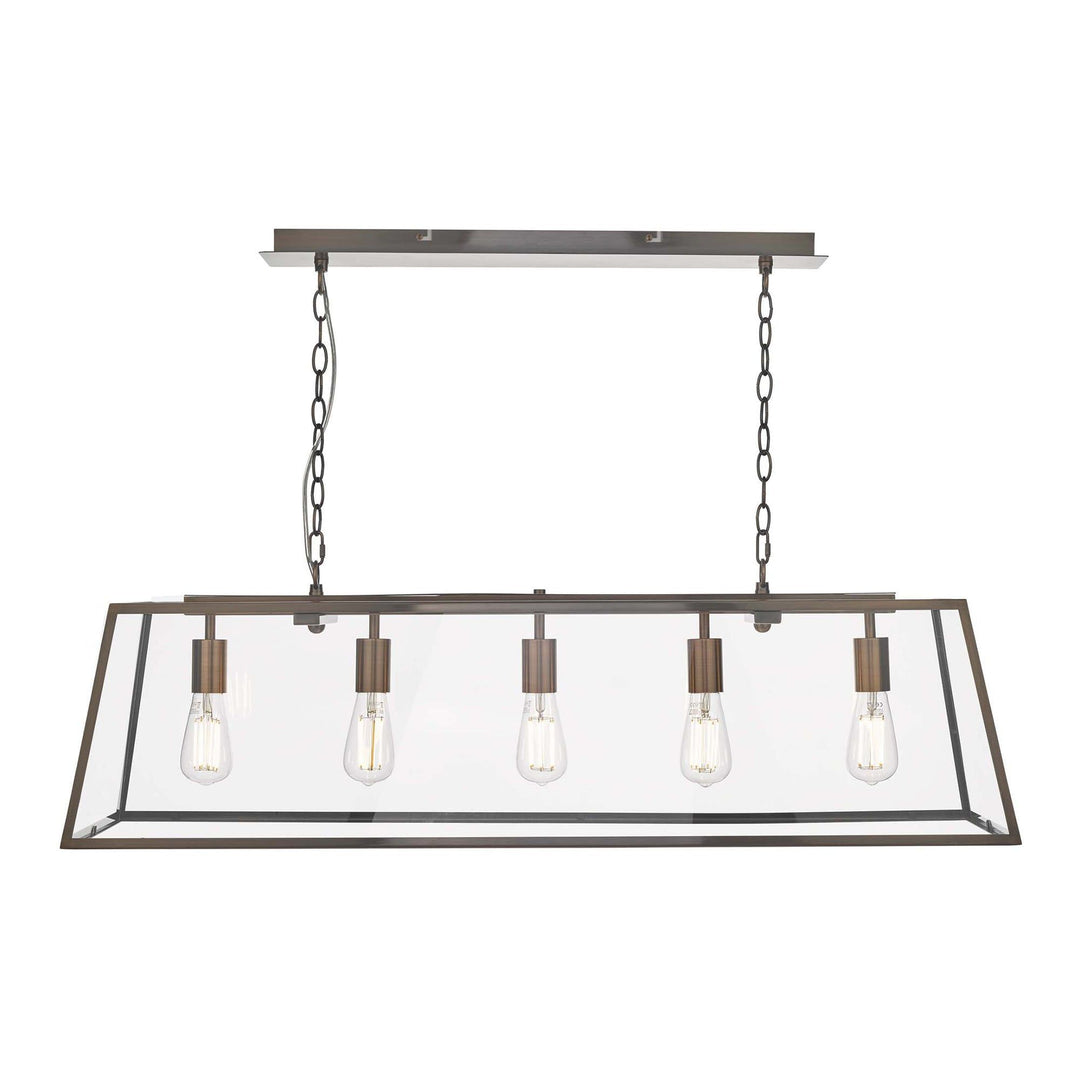 Dar Lighting ACA0564 | Academy 5-Light Bar Pendant | Antique Copper