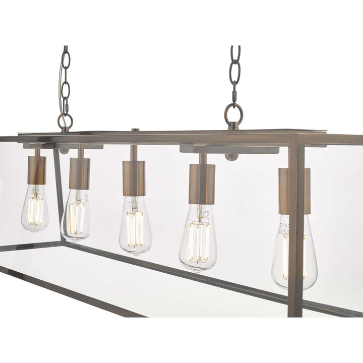 Dar Lighting ACA0564 | Academy 5-Light Bar Pendant | Antique Copper