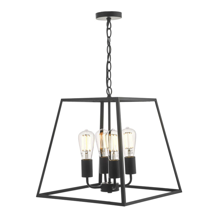 Dar Lighting ACA8622 | Academy 4-Light Lantern | Matt Black