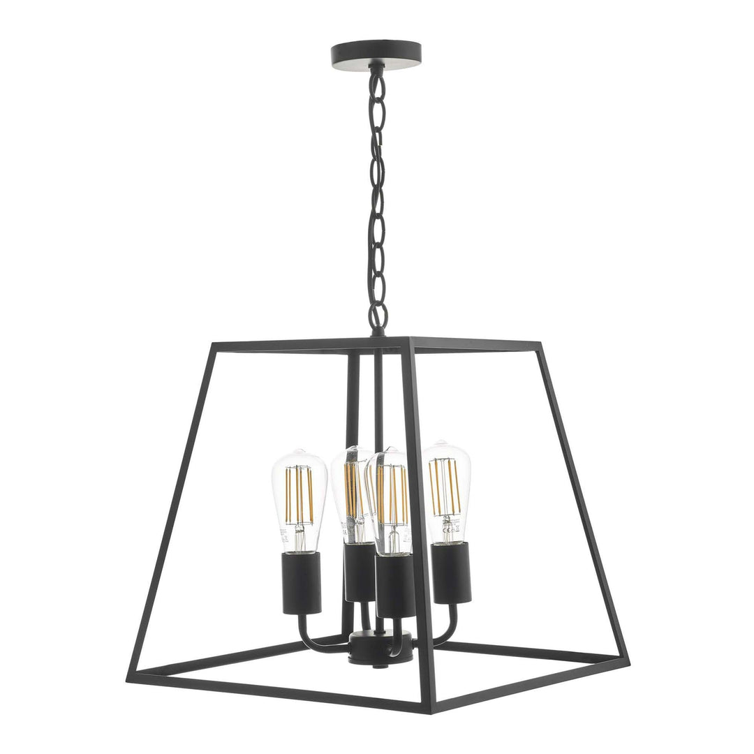 Dar Lighting ACA8622 | Academy 4-Light Lantern | Matt Black