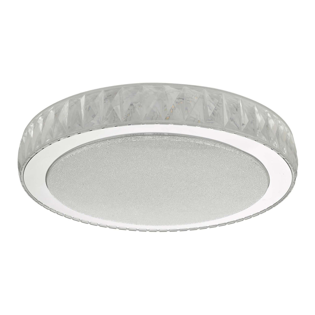 Dar Lighting AKE5008 | Akelia LED Flush Mount | Acrylic and Stainless Steel