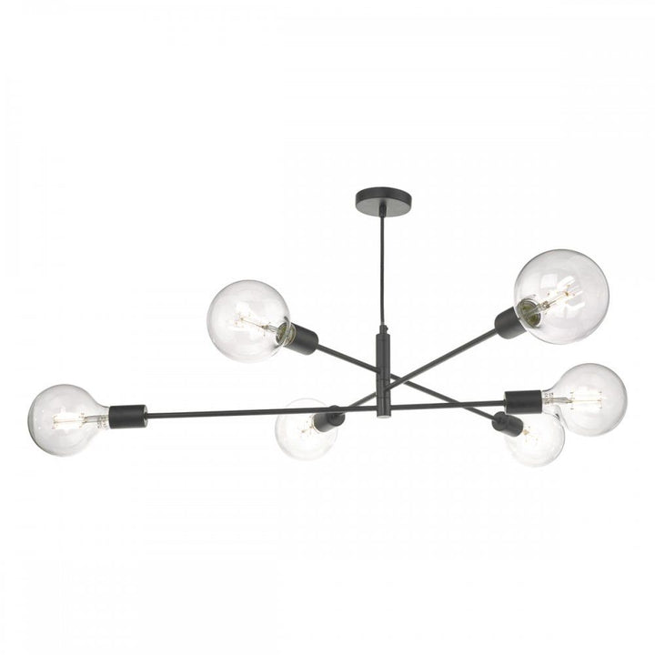 Dar Lighting ALA0622 | Alana | 6-Light Pendant in Black
