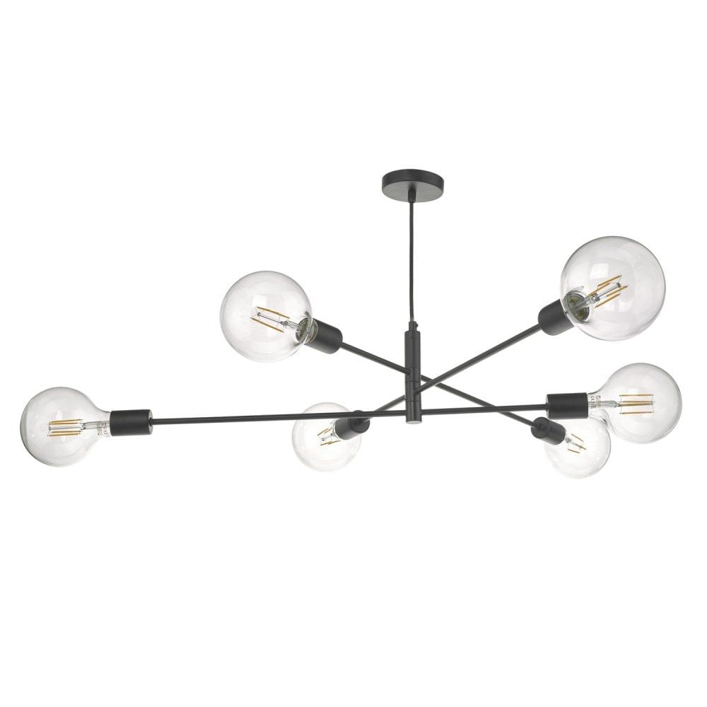 Dar Lighting ALA0622 | Alana | 6-Light Pendant in Black