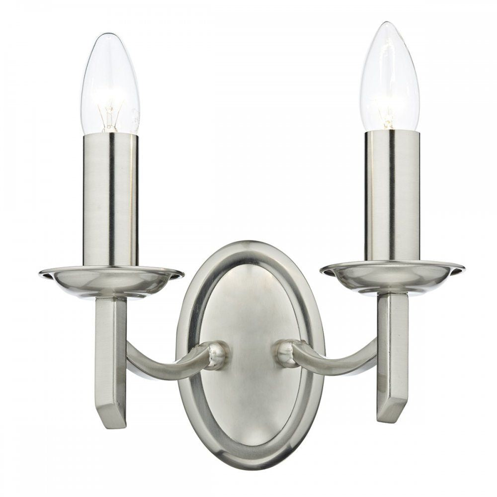 Dar Lighting AMB0946 | Ambassador Double Wall Bracket | Satin Chrome
