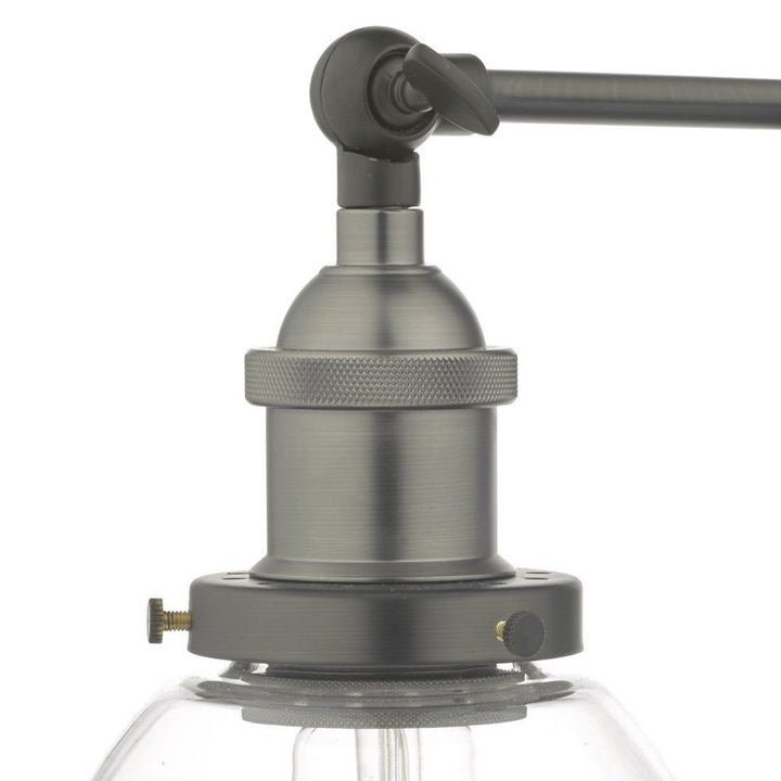 Dar ARV0761 | Arvin Wall Light | Antique Chrome & Clear Glass