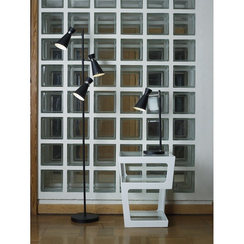 Dar ASH4122 | Ashworth Table Lamp | Black & Polished Chrome