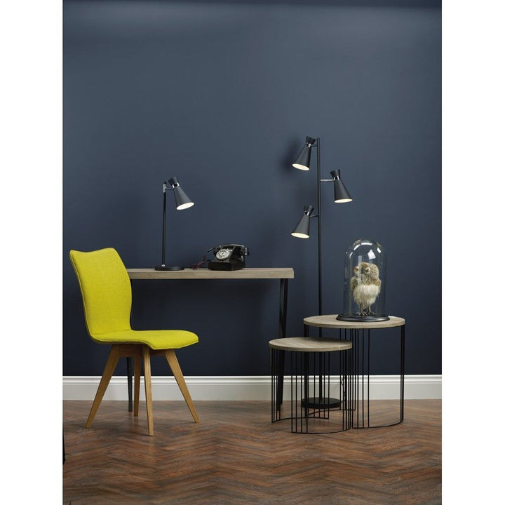 Dar ASH4122 | Ashworth Table Lamp | Black & Polished Chrome