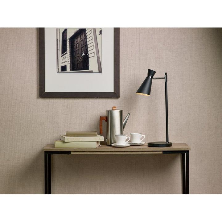 Dar ASH4122 | Ashworth Table Lamp | Black & Polished Chrome