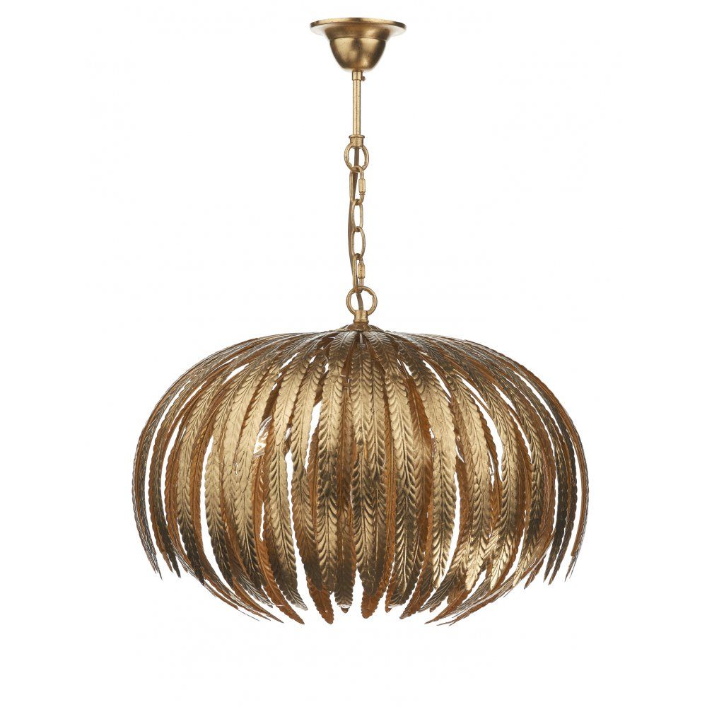 Dar ATT0535 | Atticus Pendant Light | Gold Leaf Finish