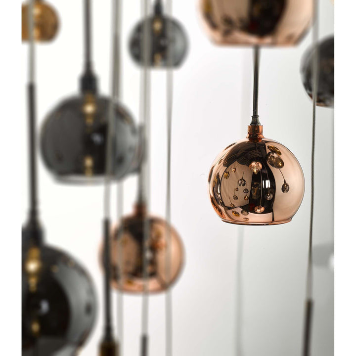 Dar AUR3364 | Aurelia Cluster Pendant | 30 Light | Copper, Bronze & Black Chrome