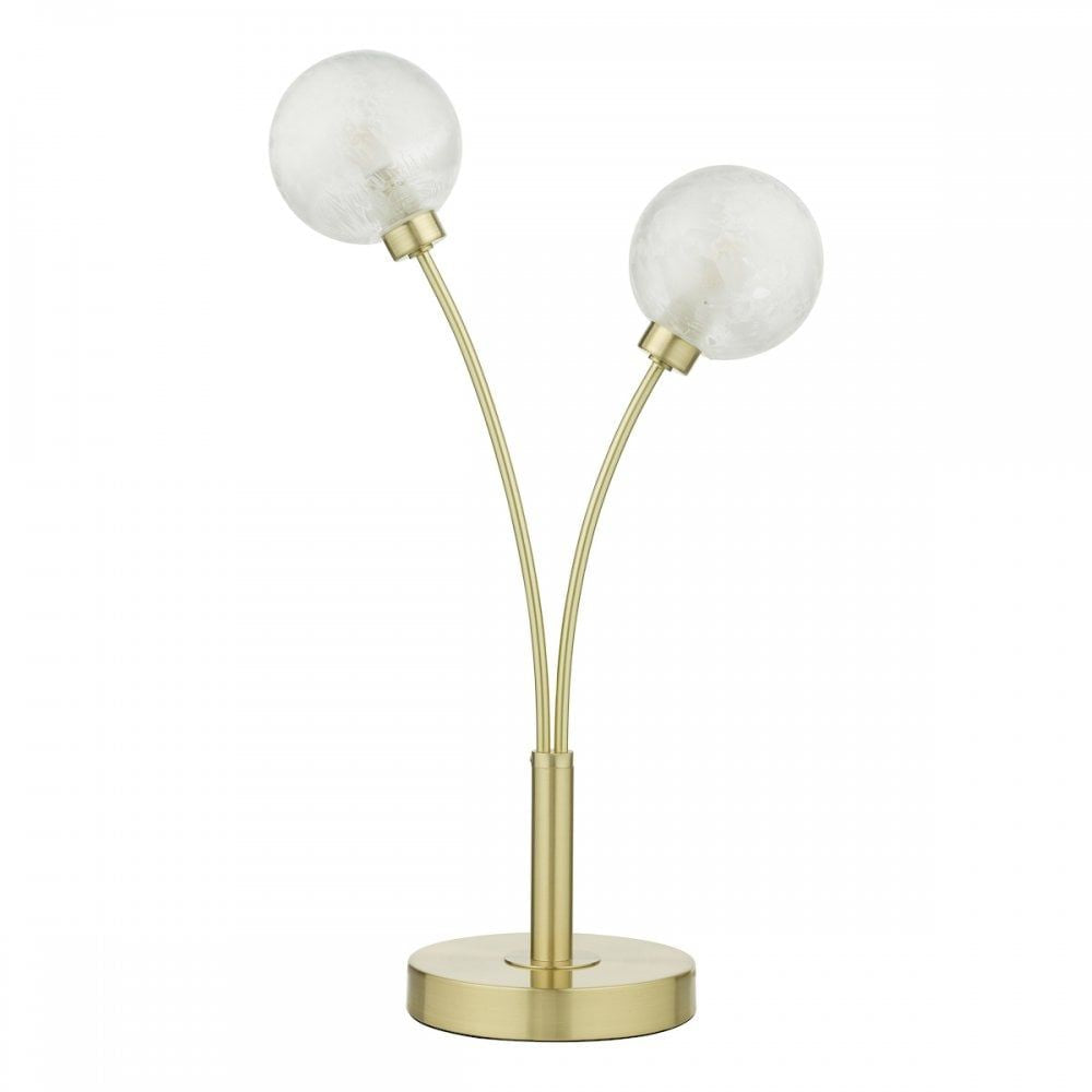 Dar AVA4241 | Avari Table Lamp | 2 Light | Satin Brass & Frosted Glass