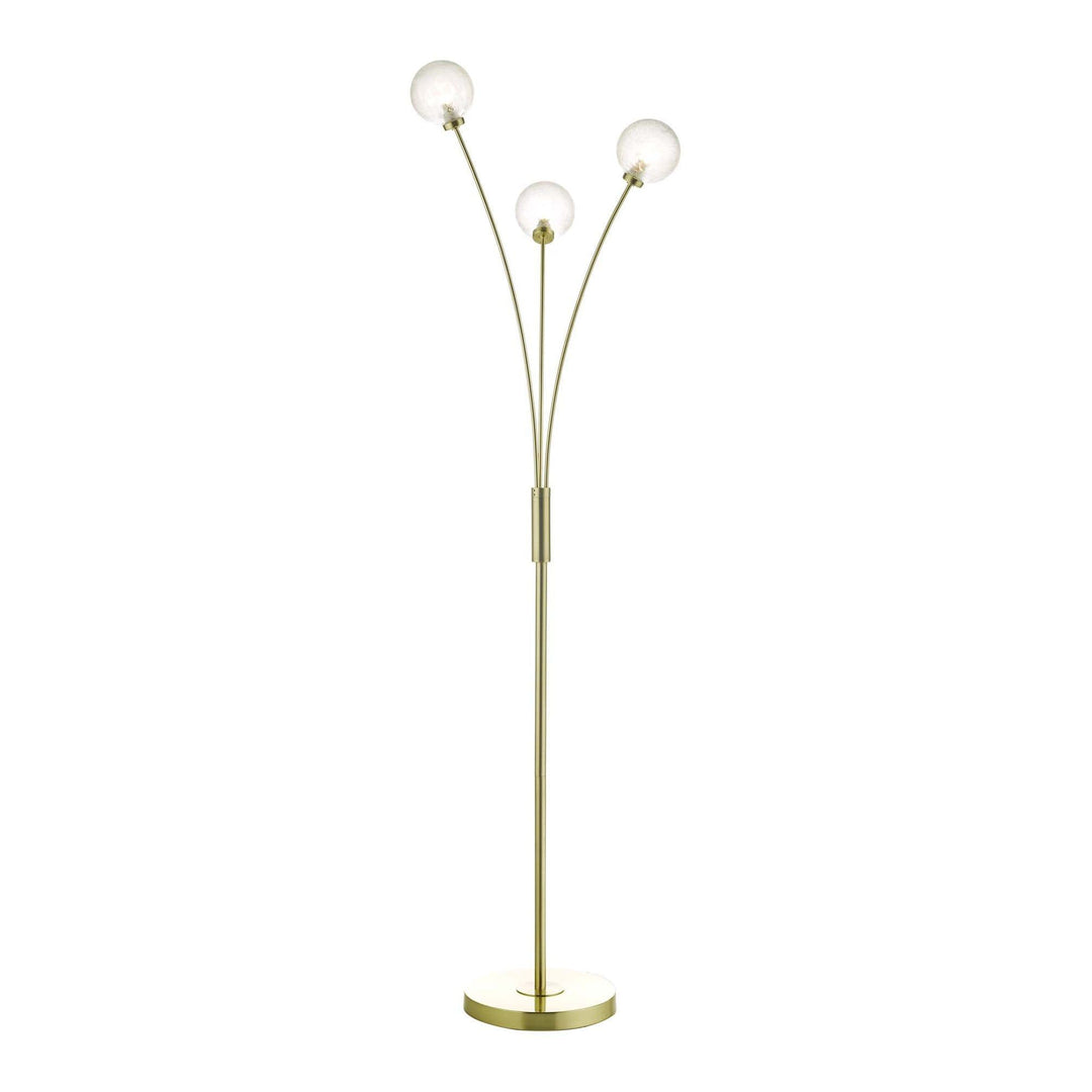 Dar AVA4941 | Avari Floor Lamp | 3 Light | Satin Brass & Frosted Glass
