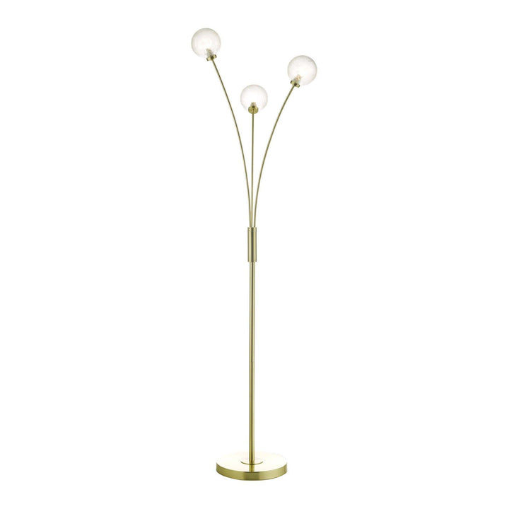 Dar AVA4941 | Avari Floor Lamp | 3 Light | Satin Brass & Frosted Glass