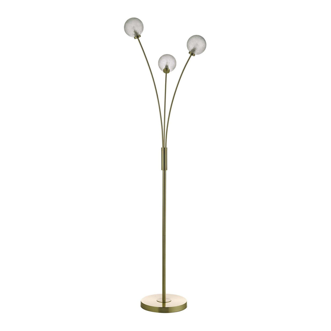 Dar AVA4941 | Avari Floor Lamp | 3 Light | Satin Brass & Frosted Glass