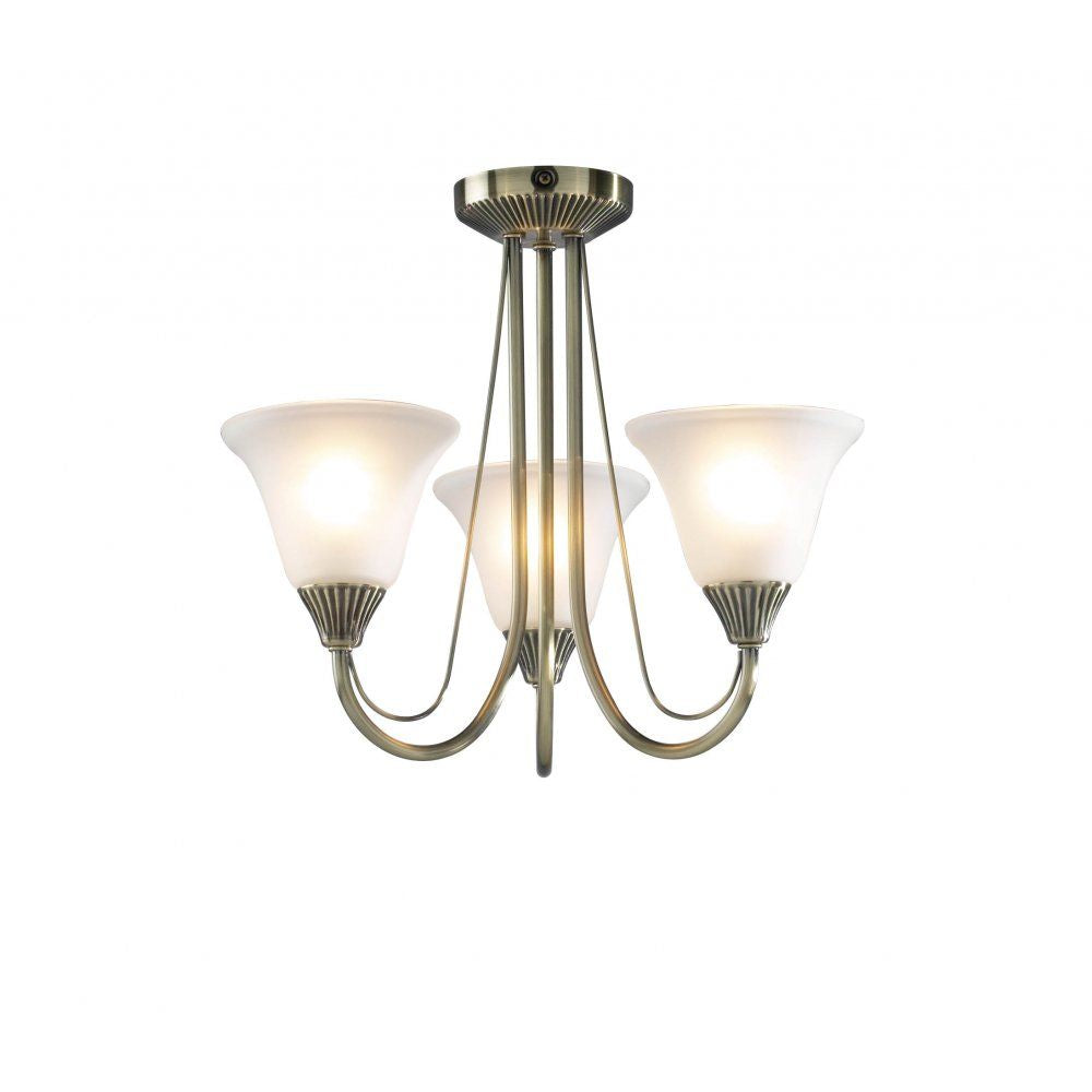 Dar BOS03 | Boston | 3 Light Semi-Flush Ceiling Light