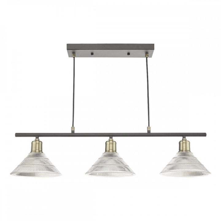 Dar BOY0375 | Boyd 3 Light Bar | Antique Brass with Glass Shade