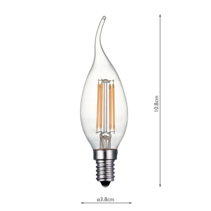 Dar BUL-E14-LED-14-I E14 Coup De Vent 4w LED Single Bulb Warm White Dimmable