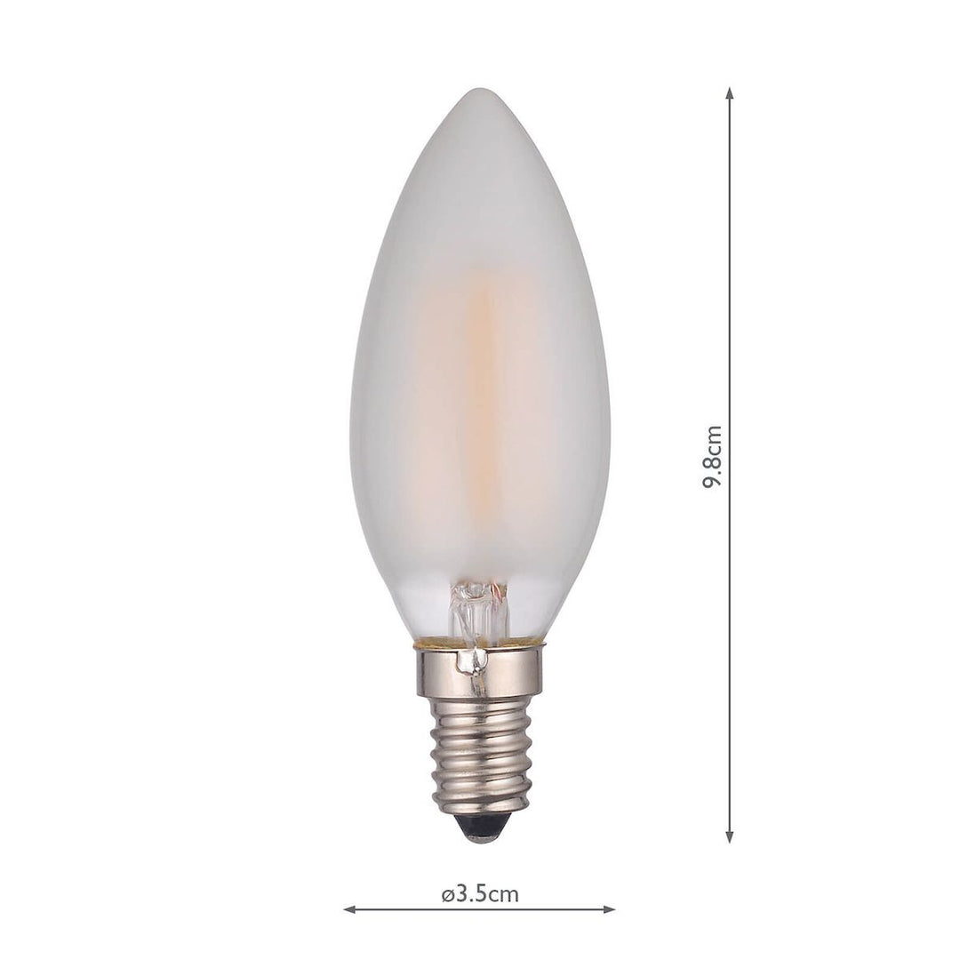 Dar BUL-E14-LED-17-I E14 Candle 4w LED Single Bulb Warm White Non-dimmable