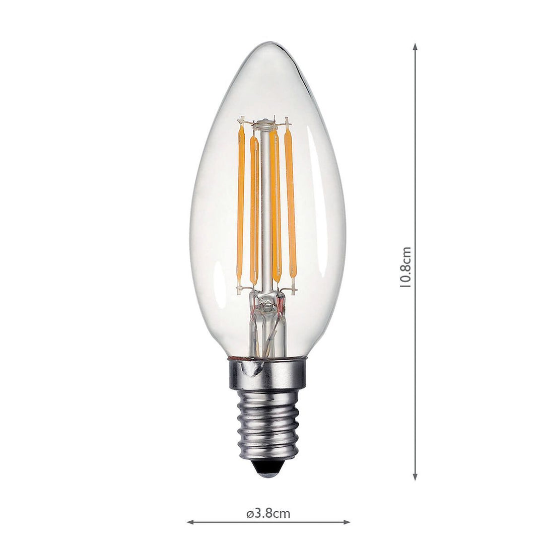 Dar BUL-E14-LED-18-I E14 Candle 4w LED Single Bulb Cool White Dimmable