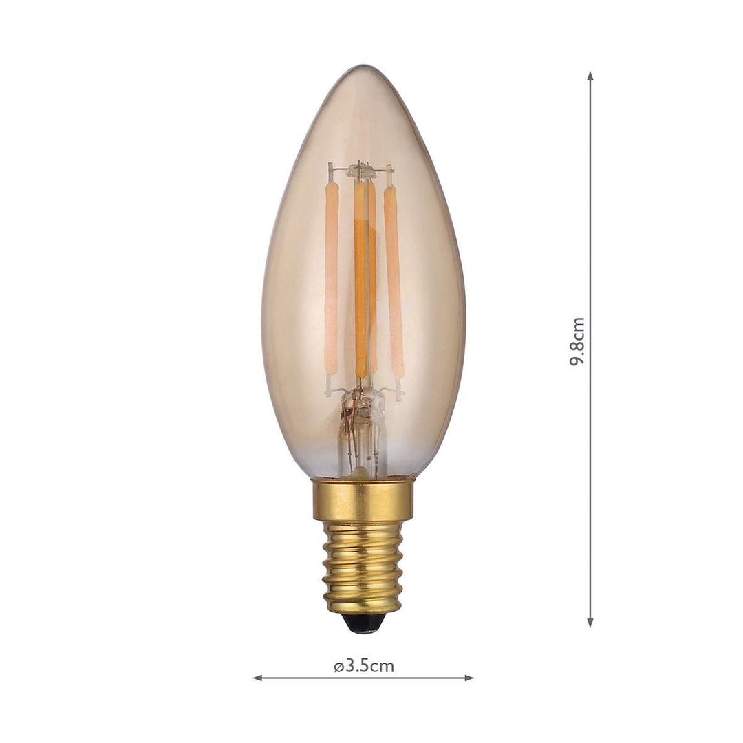 Dar BUL-E14-LEDV-1-I E14 Vintage Candle 4w LED Single Bulb Very Warm Dimmable