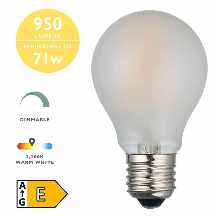 Dar BUL-E27-LED-17-I E27 GLS 8w LED Single Bulb Warm White Dimmable