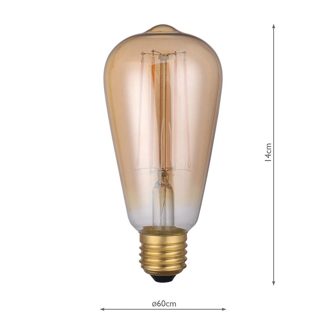 Dar BUL-E27-LEDV-1-I E27 Vintage Rustika 4w LED Single Bulb Very Warm Dimmable