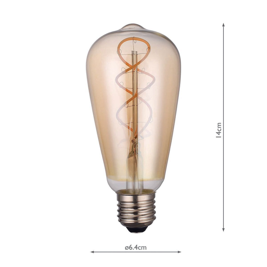 Dar BUL-E27-LEDV-2-I E27 Vintage Rustika 4w LED Single Bulb Very Warm Dimmable