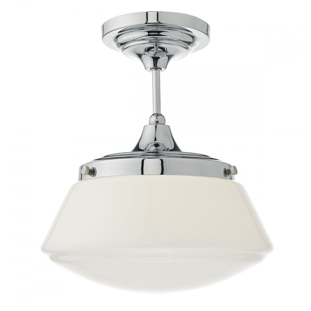 Dar CAD0150 | Caden Semi Flush Light | Polished Chrome Opal Glass