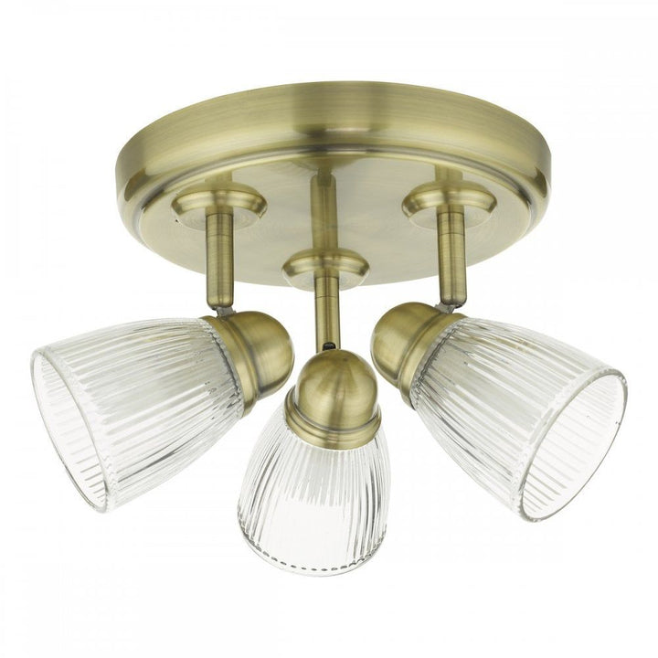 Dar CED7675 | Cedric | Antique Brass 3-Light Spotlight | Glass