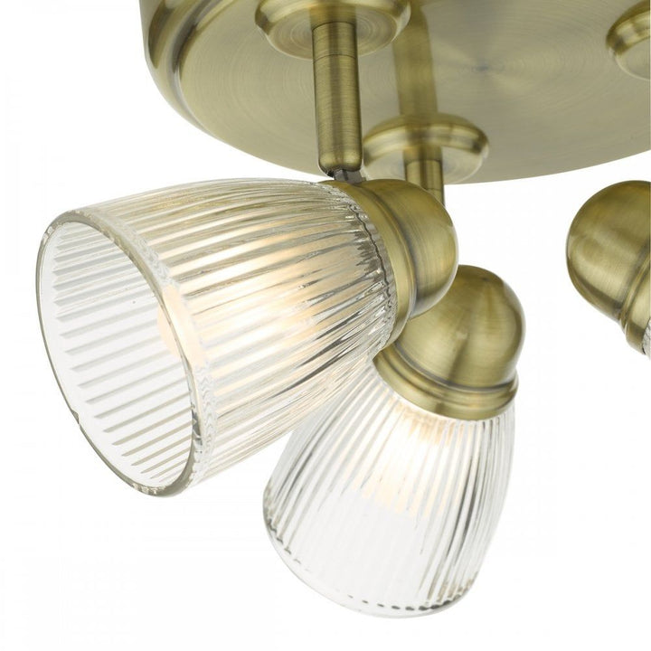Dar CED7675 | Cedric | Antique Brass 3-Light Spotlight | Glass
