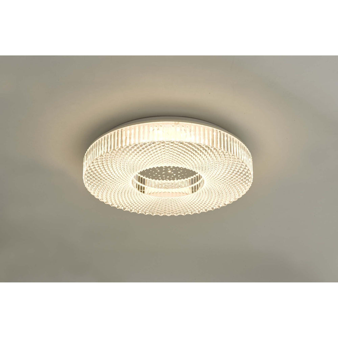 Dar Lighting CIM5008 | Cimona Medium LED Flush Ceiling Light | Clear Acrylic