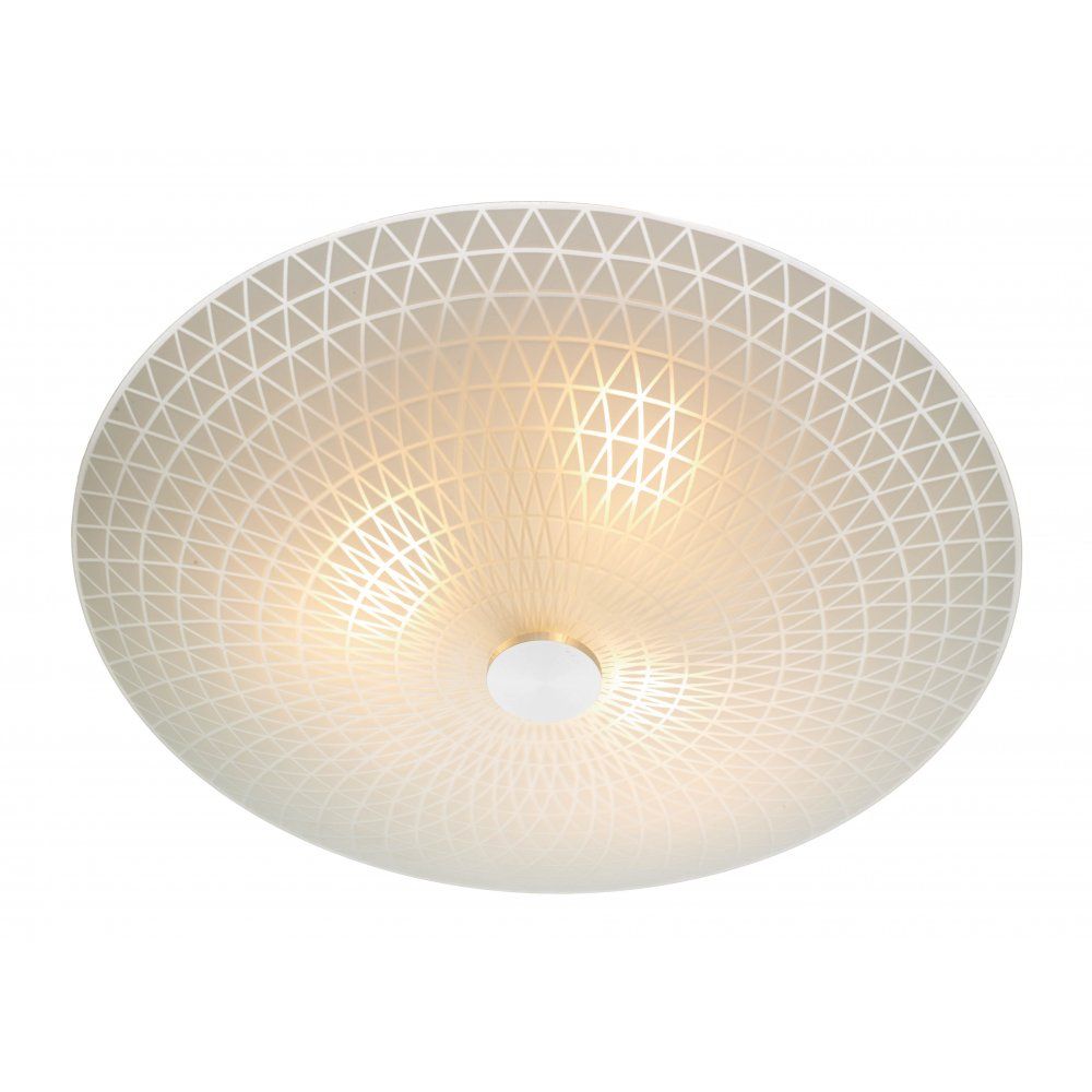 Dar Lighting COL522 | Colby | 3 Light Glass Flush | White Frosted Glass