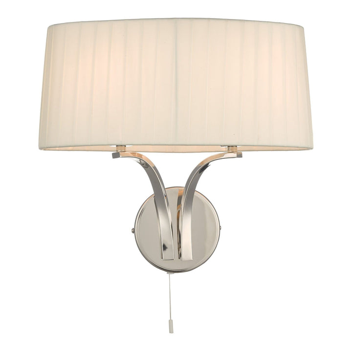 Dar CRI092 | Cristin 2 Light Wall Light | Polished Nickel & Ivory Shade