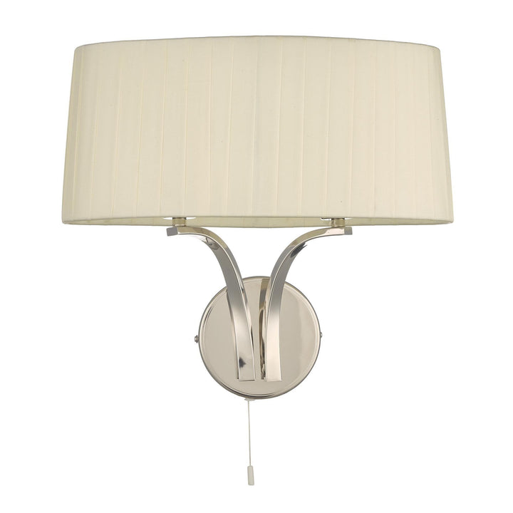 Dar CRI092 | Cristin 2 Light Wall Light | Polished Nickel & Ivory Shade