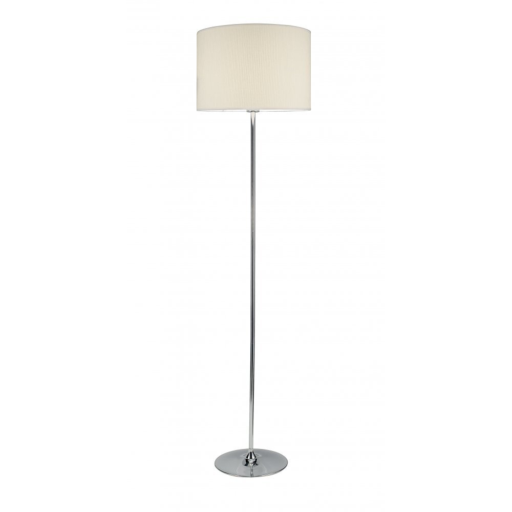 Dar Lighting DEL4950 | Delta | Floor Stand Lamp | Cream Linen Shade
