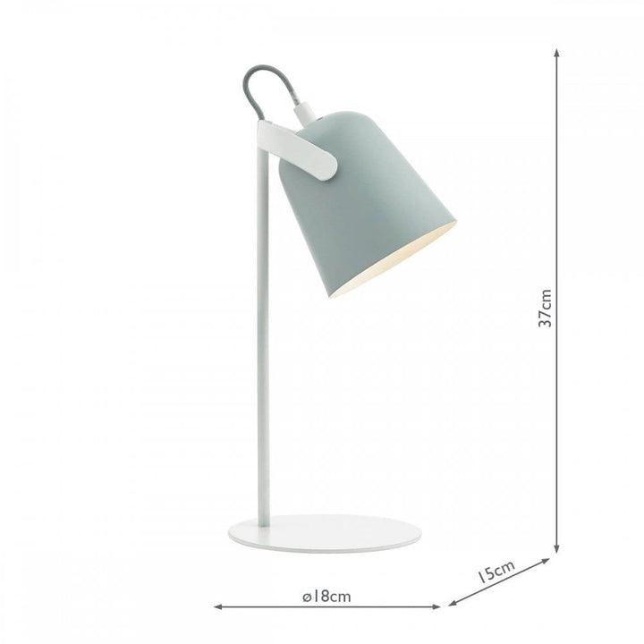 Dar EFF4139 Effie Table Lamp Soft Matt Grey And White