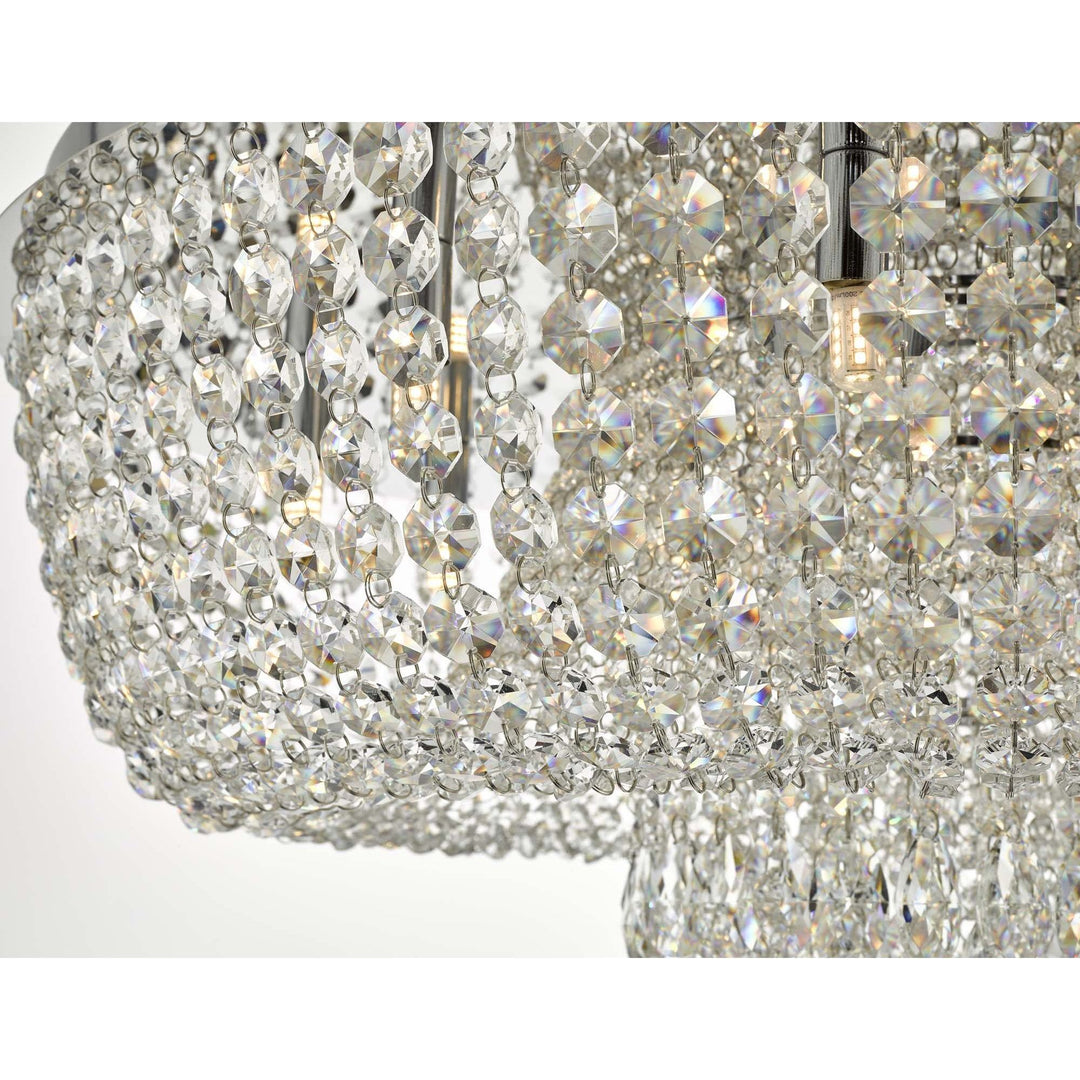 Dar EIT4808 | Eitan | 12-Light Crystal Beaded Flush Ceiling Fixture