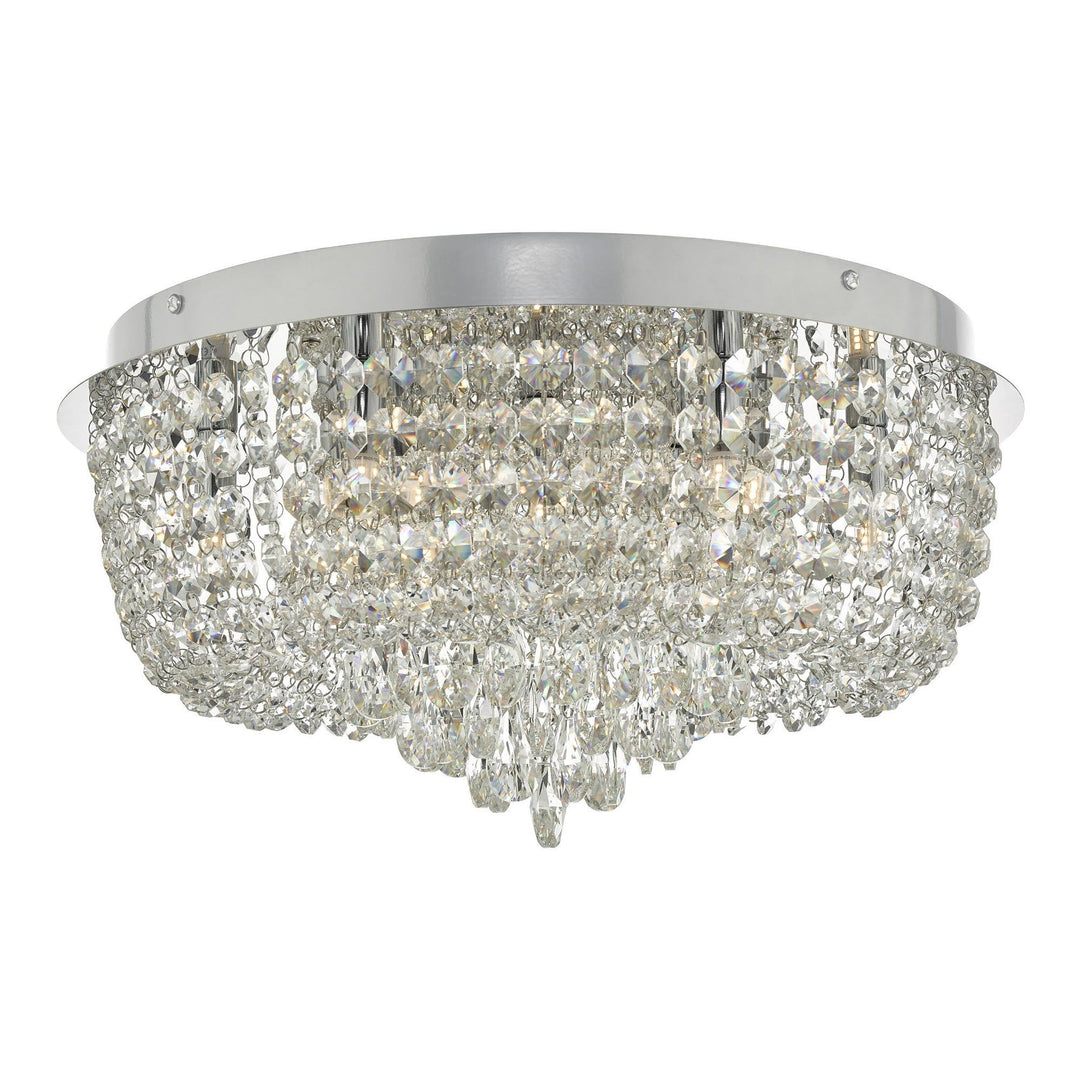 Dar EIT5008 | Eitan | 9-Light Crystal Beaded Flush Ceiling Fixture