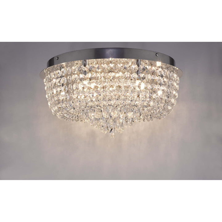 Dar EIT5008 | Eitan | 9-Light Crystal Beaded Flush Ceiling Fixture