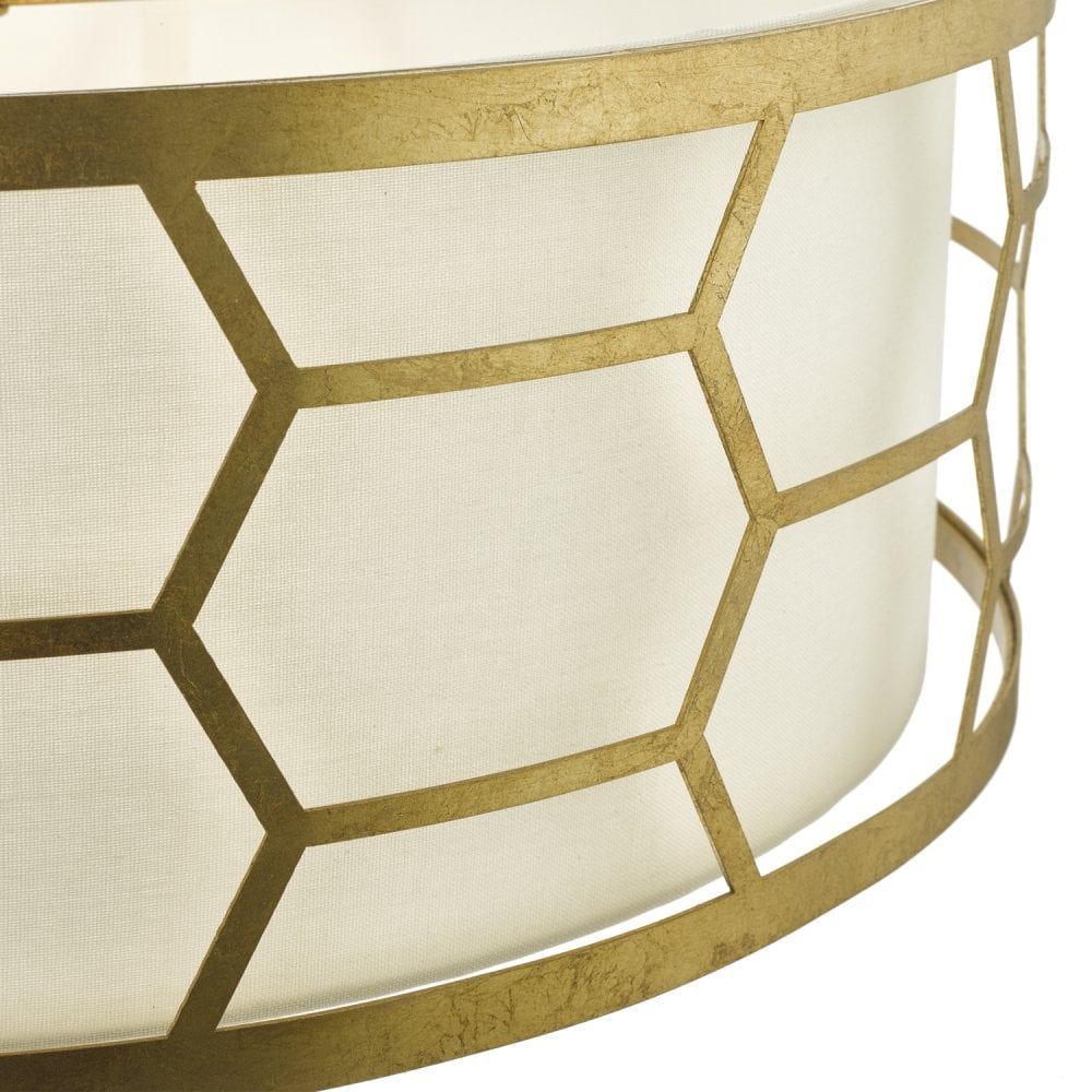 Dar EPS0412 | Epstein | 4 Light Pendant | Gold Leaf | Ivory Shade