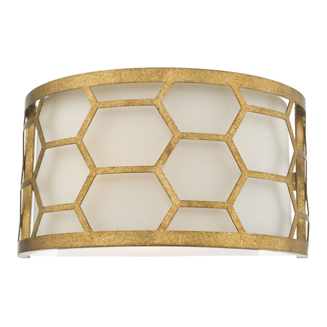 Dar EPS0712 | Epstein | Wall Light | Gold Leaf | Ivory Shade