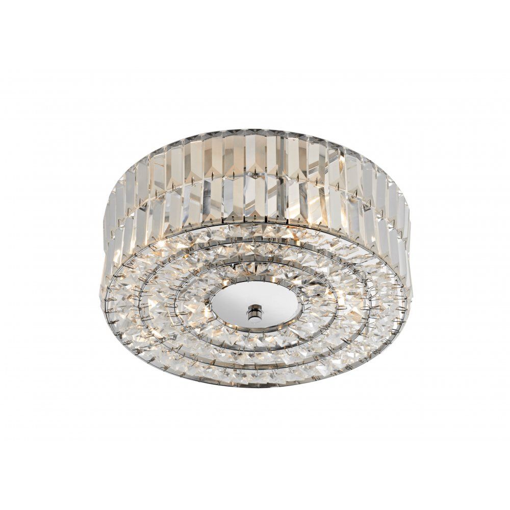Dar ERR5250 | Errol Semi Flush Light | Crystal Decor | Polished Chrome