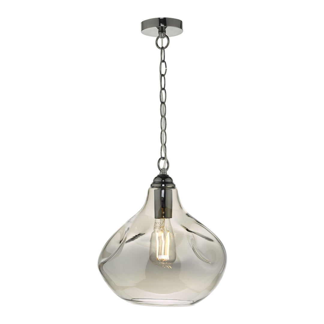 Dar ESA0110 | Esarosa | Black Chrome Pendant | Smoked Glass
