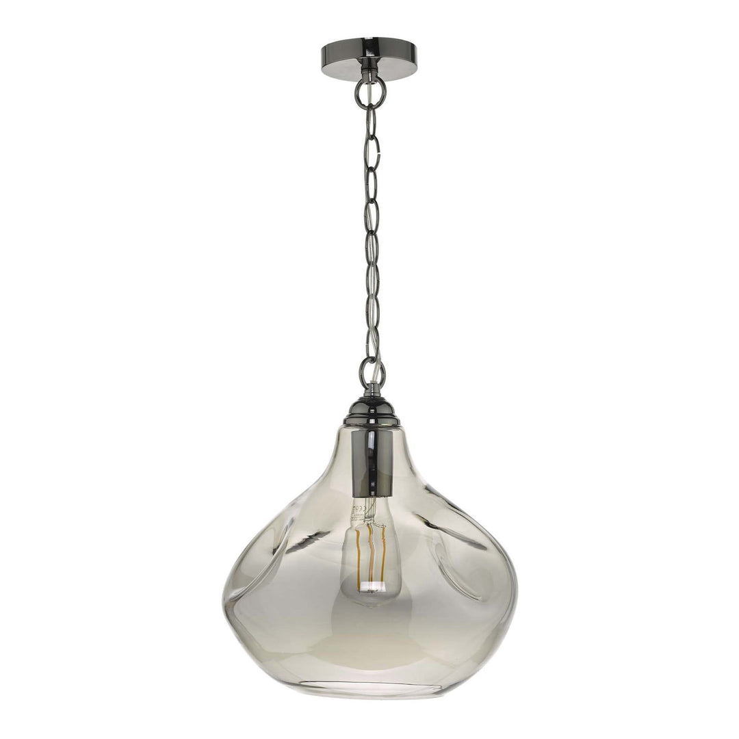 Dar ESA0110 | Esarosa | Black Chrome Pendant | Smoked Glass