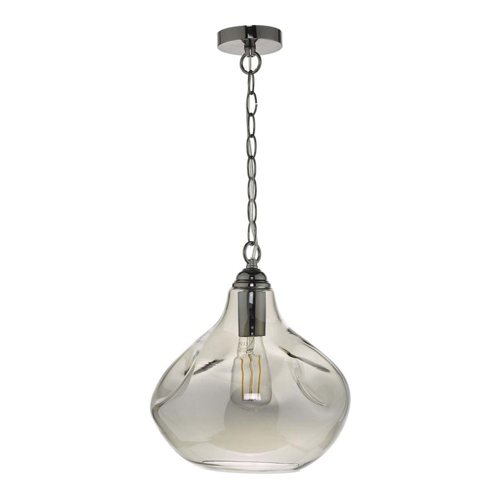 Dar ESA0110 | Esarosa | Black Chrome Pendant | Smoked Glass
