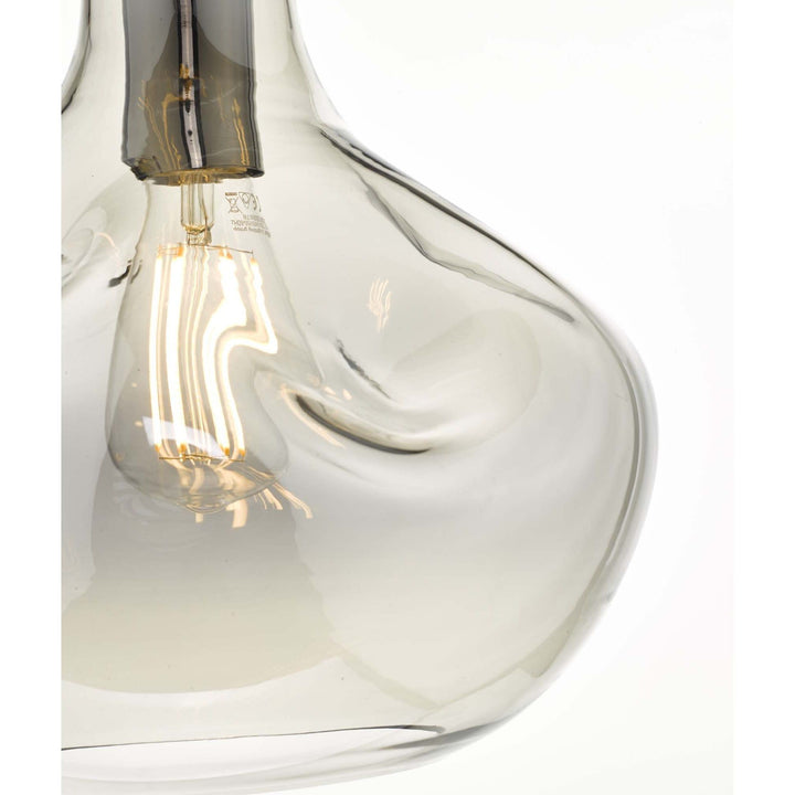 Dar ESA0110 | Esarosa | Black Chrome Pendant | Smoked Glass