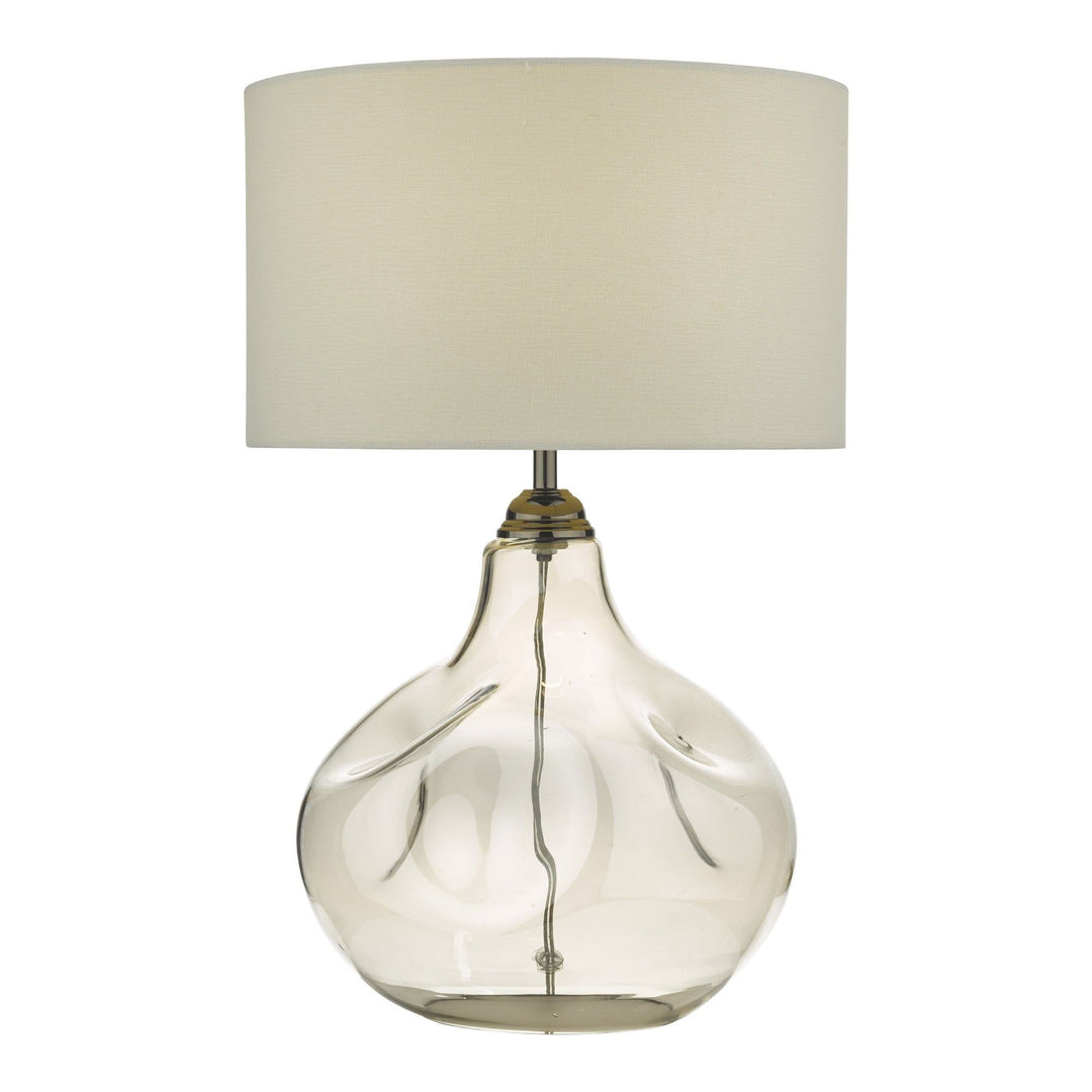 Dar ESA4210 | Esarosa | Smoked Glass Table Lamp | White Shade