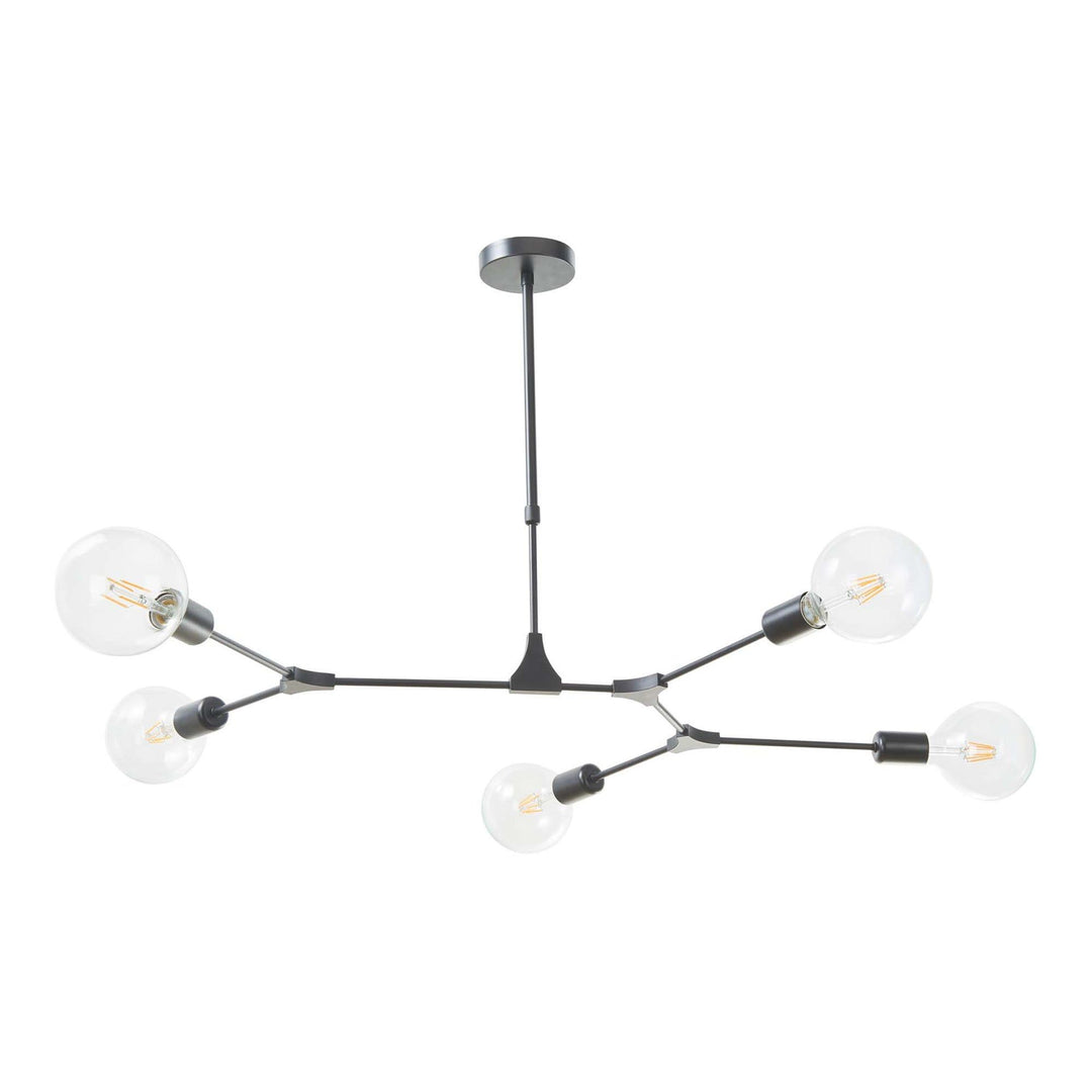 Dar EUP0539 | Euphemia | 5-Light Linear Pendant in Satin Black